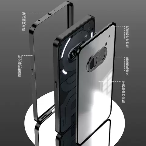 Black Aluminum Frosted Metal Bumper Camera Lens Ring Phone Case for iPhone 17, 16, 15, 14 and 13