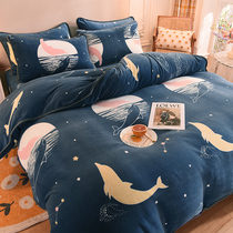 WINTER THICKENED MILK SUEDE QUILT COVER SINGLE PIECE DOUBLE FACE SUEDE PLUS SUEDE CORAL SUEDE ADORABLE CARTOON WINTER FLANNEL QUILT COVER