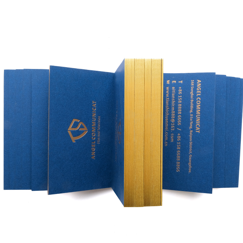 600g high-end Italian dark blue high-end business card set to make gilded crystal embossed card business card