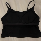 Черный базовый бюстгальтер-топ, короткая майка пуш-ап, топ с чашечками