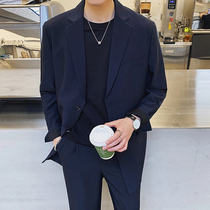 OECANA mens casual suit suit Korean version of loose small suit a set of teenagers long suit men