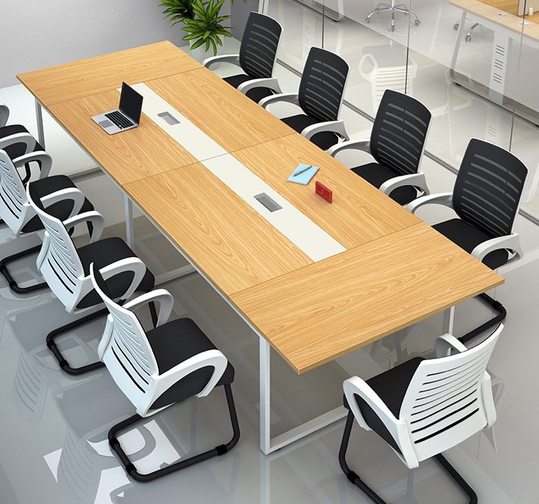 Wuhan office furniture conference table long table brief modern negotiating table meeting room table and chairs rectangular desk