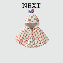 British NEXT baby cloak autumn and winter thickened velvet going out windproof coat for baby girls spring and autumn childrens shawl