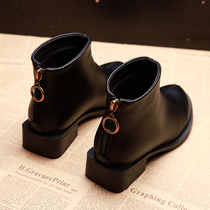 Small heel boots Women 2020 new autumn and winter Martin boots 40 wild 41 flat 43 size boots plus velvet womens shoes