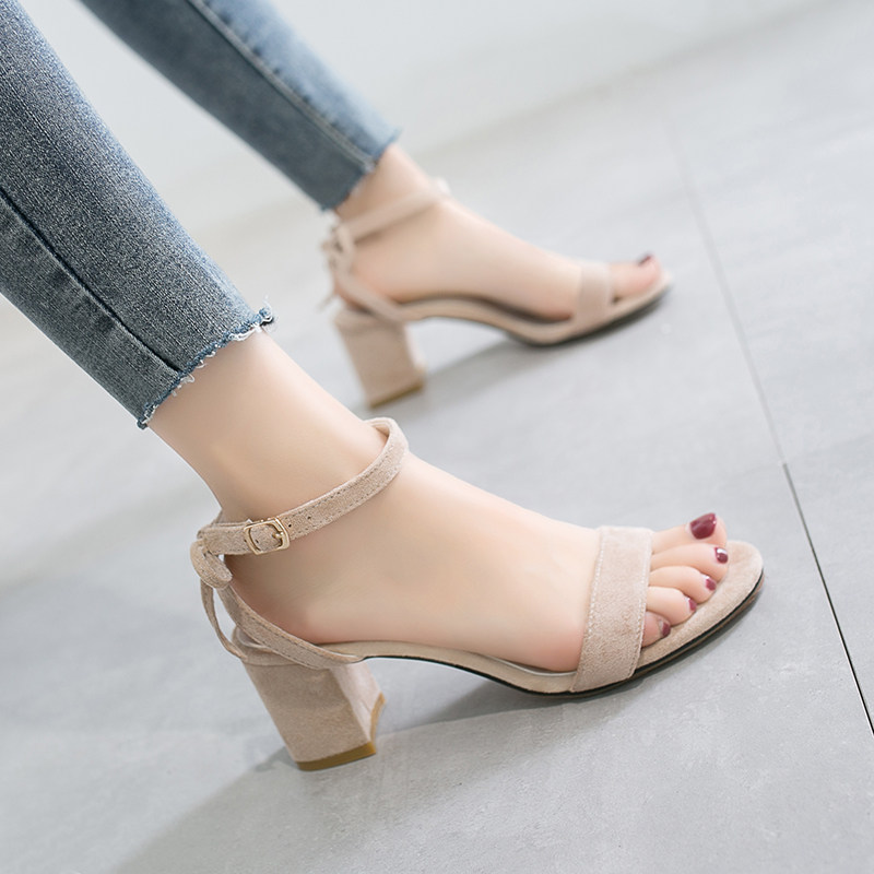 2022 new sandals women's fairy wind fit dresses fashion word-style cingulum heel height heel summer women's shoes