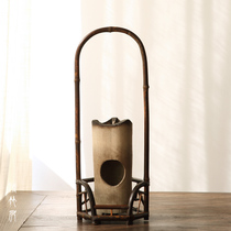 Old Zizhu Huishan cold stove frame flower arrangement flower table Flower frame Japanese style stove Mud stove base Tea accessories Qingzhu House