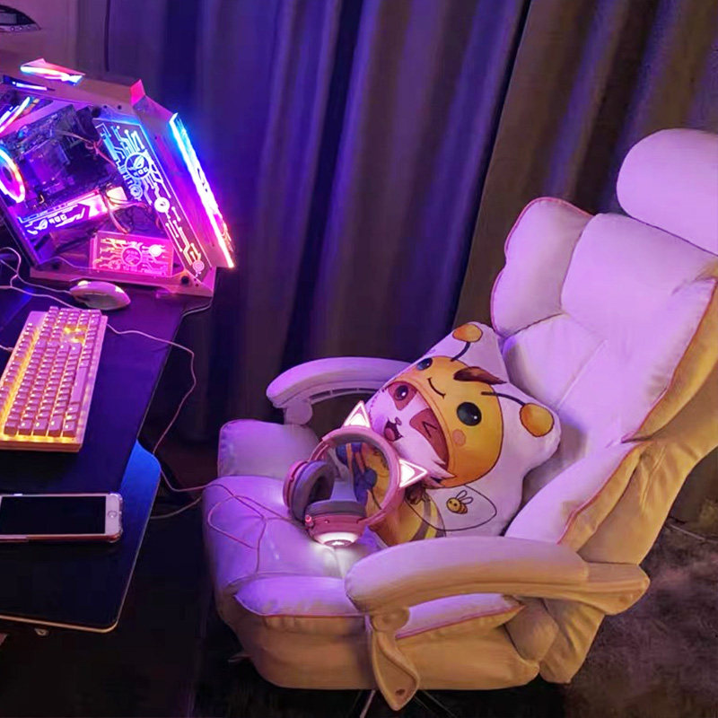 Computer Chair Home Electric Race Sofa Chair Comfort Long Sitting Office Chair Live Main Sown Girls Dorm Room Leaning Back Chairs