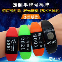 Hand plate number plate sauna lock bath electronic lock induction silicone bracelet key card locker storage card customization