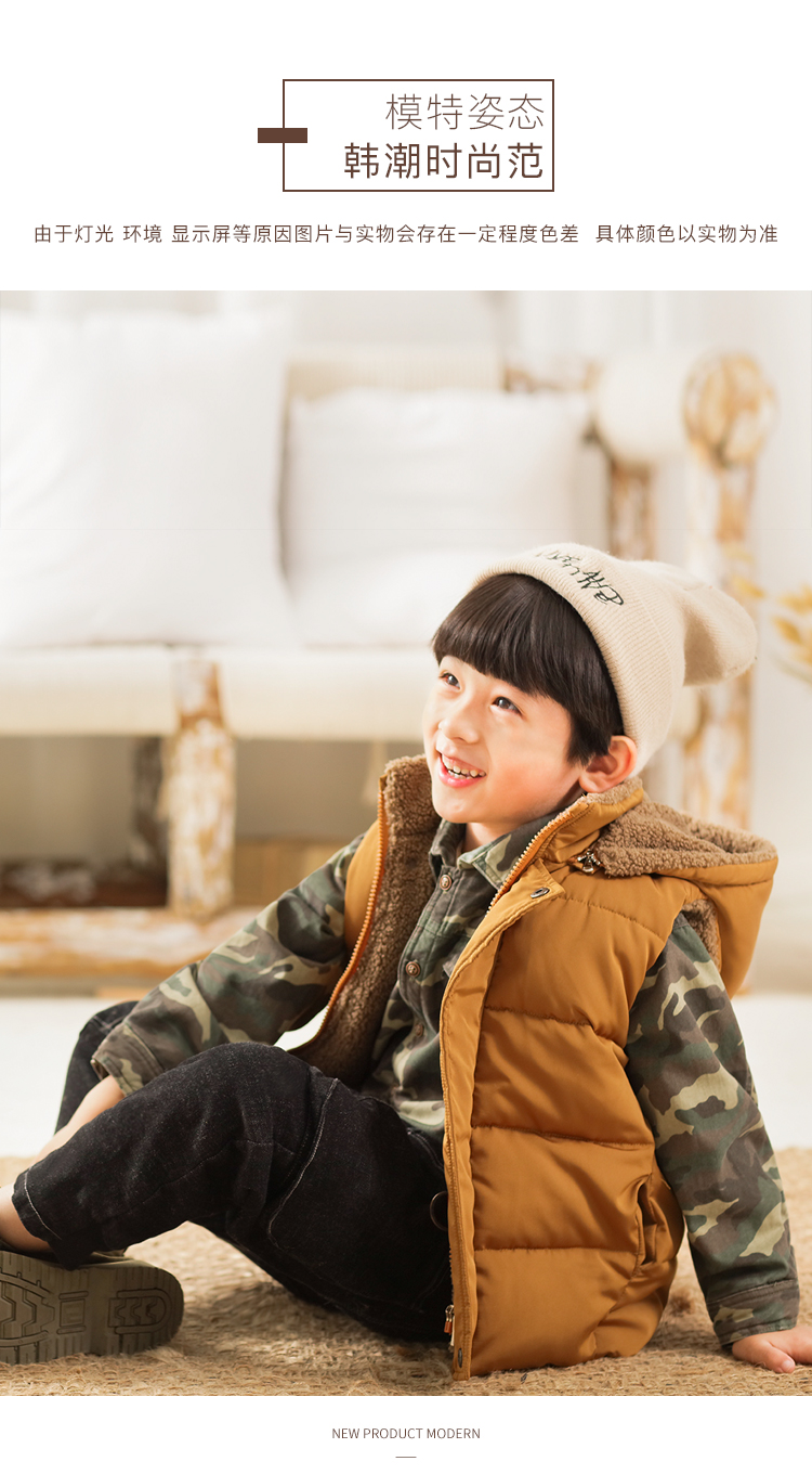 Áo vest bé trai cotton dày vest mùa thu đông cho bé vest vest trẻ em 2019 phiên bản Hàn Quốc mới cộng với áo nhung thủy triều - Áo ghi lê áo gile cho bé lịch lãm đáng yêu