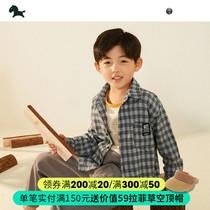 Aixina boy plaid shirt 2021 new autumn childrens fashion shirt baby long-sleeved handsome top
