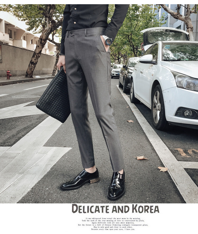 Мужские летние трендовые штаны, костюм, в корейском стиле, облегающий крой, свободный прямой крой 