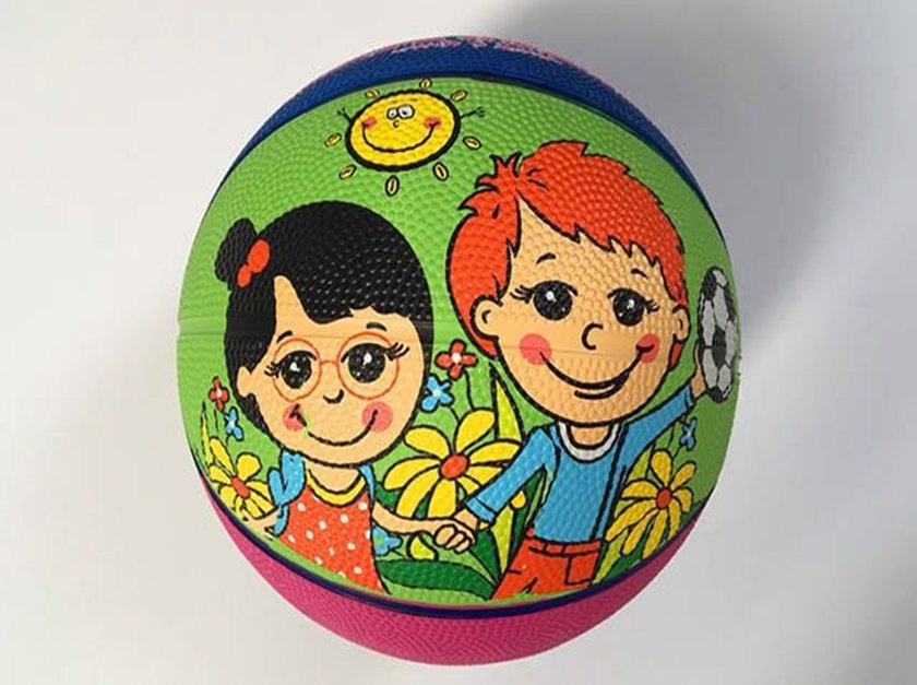 Spot rubber ball Scalon 3 Colour rubber basketball Kindergarten Children small leather ball 3D bifacial large pattern