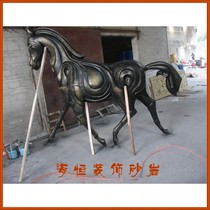 Sandstone sculpture relief garden landscape City Square animal sculpture ornaments factory direct sales-Walking Horse