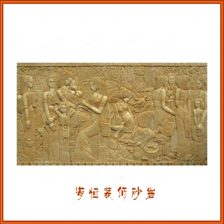 Haiheng sandstone relief murals, home decoration villas, hotel interior and exterior decoration, sand sculpture porch murals, home map