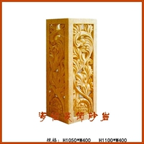 Factory direct sandstone landscape sculpture sandstone relief mural FRP sculpture hollow style leaf base