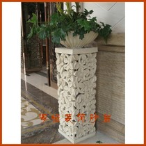 Factory direct sandstone landscape sculpture garden landscape glass fiber reinforced plastic sculpture base spray hollow column pier