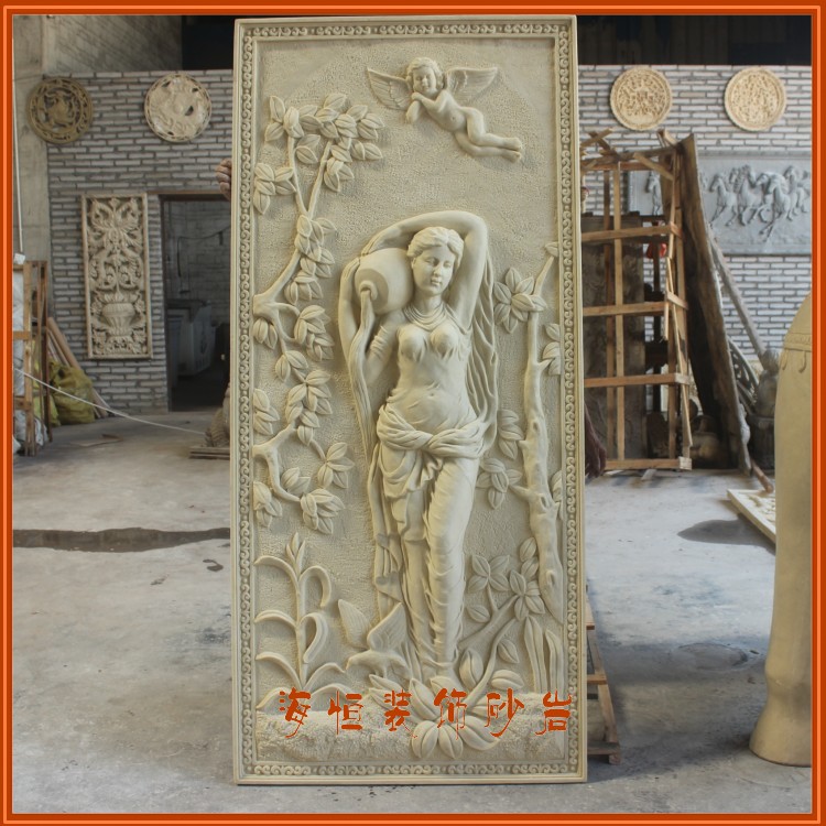 Sea Ganges sandstone embossed frescoed house Villa Hotel Room inside and outside Decorative Sand Sculpture Xuan Guan Mural Bath