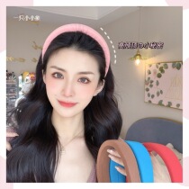 Multi-color retro ins sponge hair hoop Women wide edge increased fashionable hair card head hoop red and green versatile multi-color thin