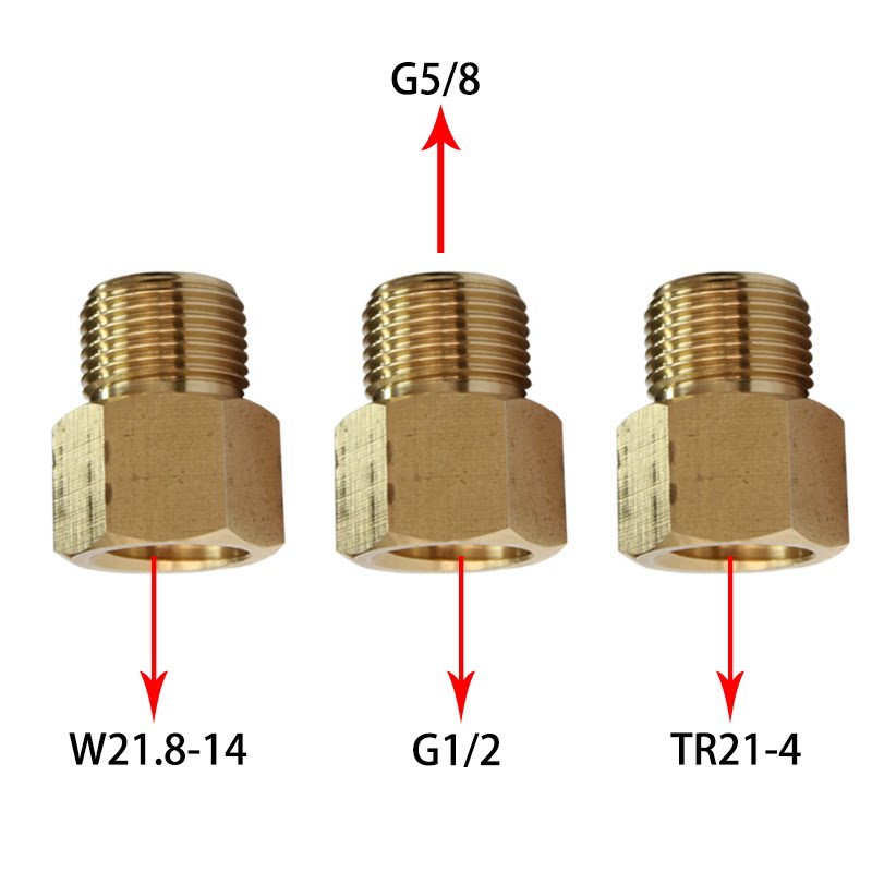 Soda water carbon dioxide bottle ordinary cylinder 4 min tooth W21 8 rode wire G5 8 external wire converter
