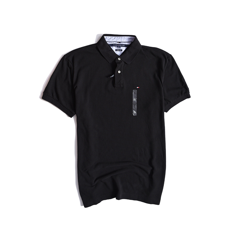 Áo thun nam xuyên thấu Tommy Hilfiger đơn giản cổ điển vừa vặn với áo sơ mi nam tay ngắn màu rắn áo polo tay dài
