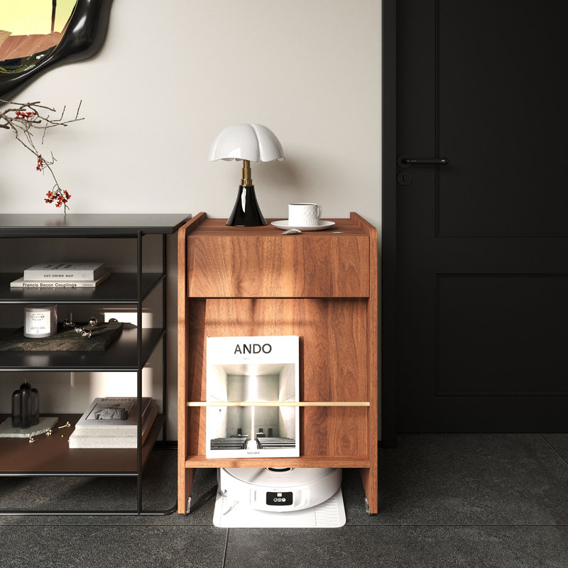 Mobile Wheeled Sweeping Robot Printer Storage Rack Compatible with Ecovacs Dreame Roborock Base Station Storage Cabinet