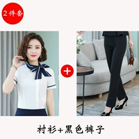 Рубашка, черные штаны, короткий рукав