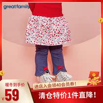 Gruijia childrens clothing female pants spring listing 380g twill denim