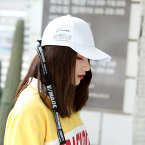 Hat male and female student summer black cap casual wild streamer student letter sun visor baseball cap Korean version
