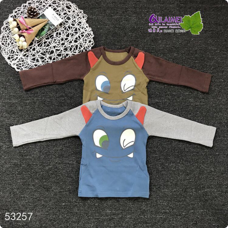 Special Flag Laimei Single Spring and Autumn Children's T-shirt Girls Backing Shirt Boys Cotton Long Sleeve T-shirt Top