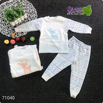 Children's autumn and winter plus velvet underwear autumn clothes autumn pants for men and women baby non-inverted velvet padded thermal underwear set children