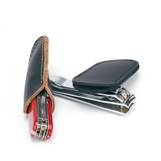 真牛皮折叠军刀58/91/111mm刀套头层牛皮保护套指甲钳火机收纳套