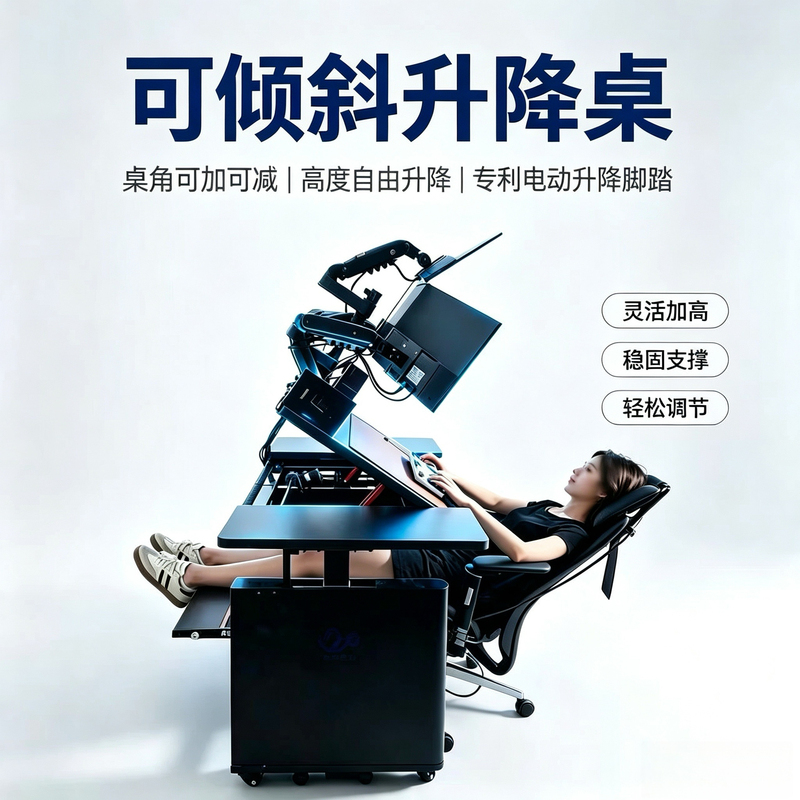 Ergonomic Desk and Chair for Reclining and Lying down While Working, Adjustable Height Desk, Gaming Chair, Gaming Desk with Lumbar Support Ergonomic Desk and Chair for Reclining and Lying down While Working, Adjustable Height Desk, Gaming Chair, Gaming Desk with Lumbar Support