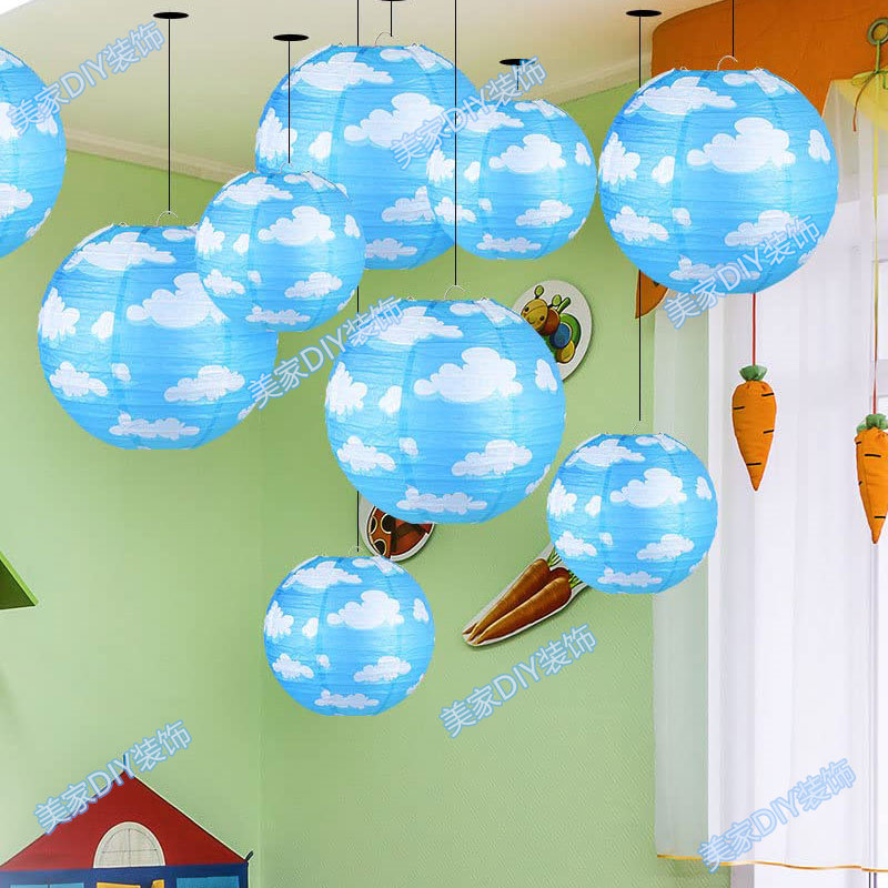 Kindergarten Classroom Hanging accessories Decorative Rings Tron's Cloud Lantern Hanging Decoration Suspended Ceiling Mall Creative Ceiling Pendant-Taobao