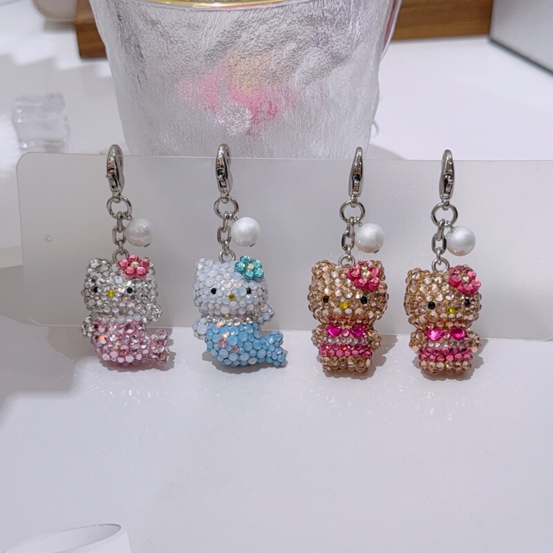 Mumu Accessories Cute Cartoon Black Leather Long-Legged Kt Mermaid Small Pendant Trendy Blind Box Doll Zipper Pull
