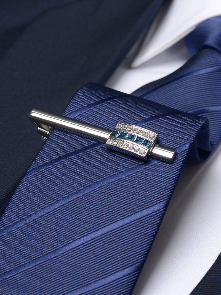 Don River Crystal Tie Clip Diamond Tie Clip Men's Wedding Suit Shirt Accessory Tie Clip Gold Silver