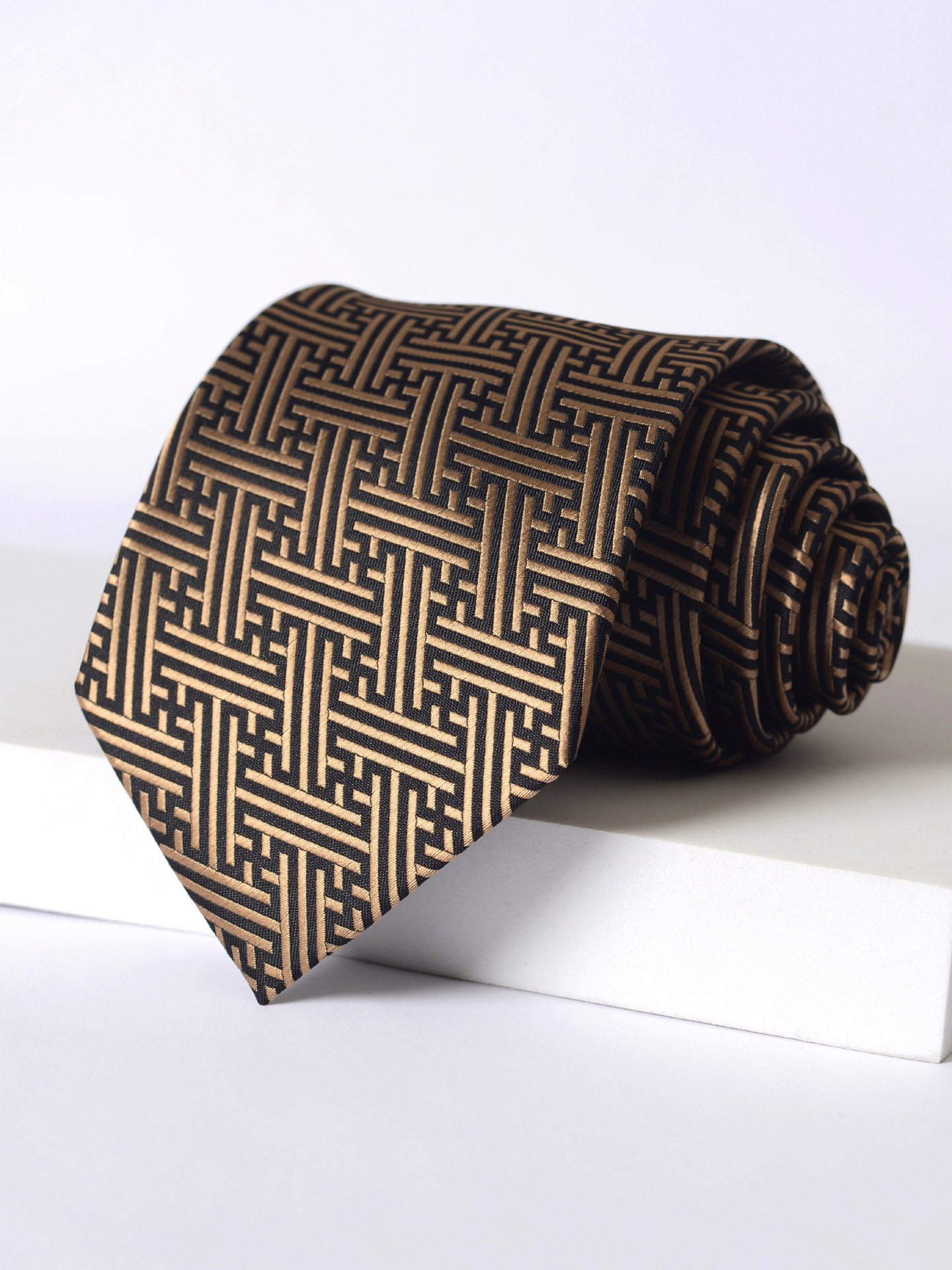 Don River Black Gold Interwoven Jacquard Tie Men's Formal Business Professional High-End Classic Retro Groom Wide Version