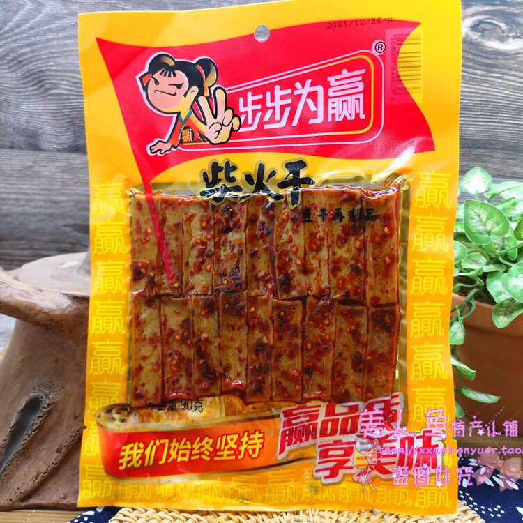 Hunan specialty Changsha step by step to win firewood dry 90g spicy tofu skin dried tofu products cooked food snacks