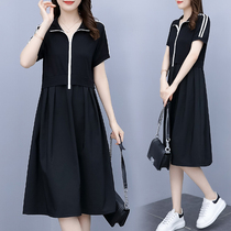 Fat dress summer dress medium long loose 2021 new large size womens clothing fat mm shows thin foreign style to reduce age
