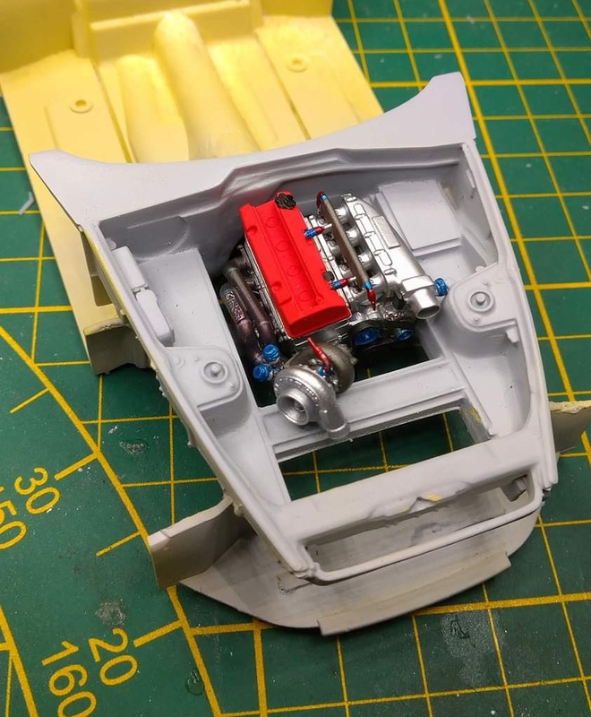 Mile Model Play 1/24 Honda S2000 Engine with Turbo + Cabin Liner Model Kit Compatible with Tamiya