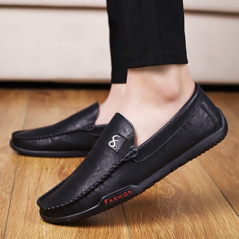 Doudou shoes men's 2022 new slip-on men's shoes spring driving shoes Korean version of the lazy shoes men's casual leather shoes