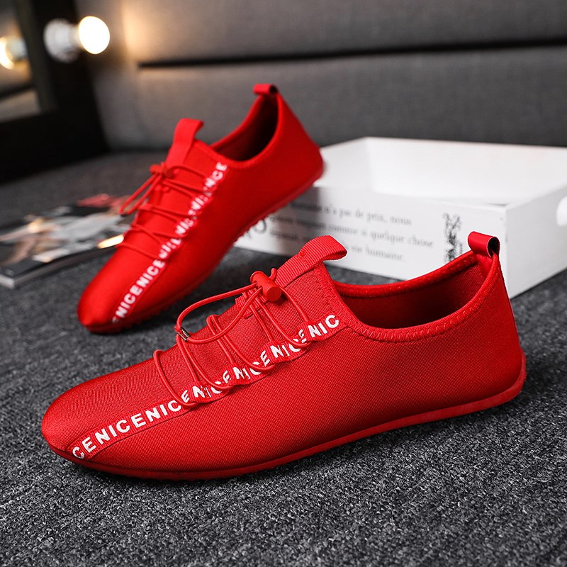 Doudou shoes men's spring men's Korean version of the canvas tide shoes fast-hand reds a pedal lazy casual casual old Beijing cloth shoes