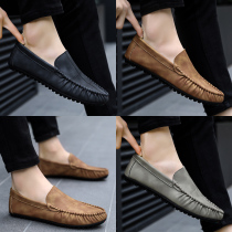 Bean-bean shoes Han version Trend 2022 Spring new 100 Lapped Personality Society Little Guys Casual lazy crowds Driving mens shoes