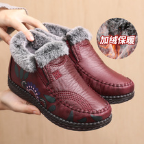 nai nai xie cotton-padded shoes old Beijing cloth shoes female winter plus velvet mothers shoes anti-slip soft middle-aged and old lady boots on