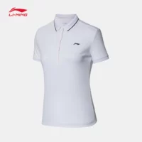 Mùa hè 2019 Li Ning áo ngắn tay polo nữ đào tạo loạt áo thun dệt kim giản dị APLP014 - Áo polo thể thao ao polo nu