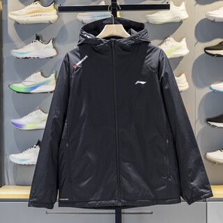 李宁短棉服男子2025秋季新款健身系列防泼水保暖连帽外套AJMV157