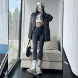 Акула, штаны, утягивающий пояс на талию, белье для коррекции формы бедер, осенние утепленные удерживающие тепло леггинсы для йоги, высокая талия, большой размер