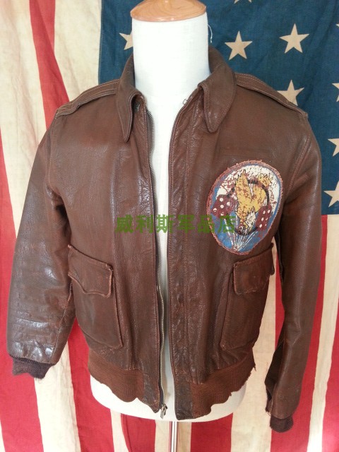 WWII US Army Edition Original Brand Early Army 101 Air Airborne Division Paratrooper Officer 506 Regiment A2 Leather Jacket Sibling