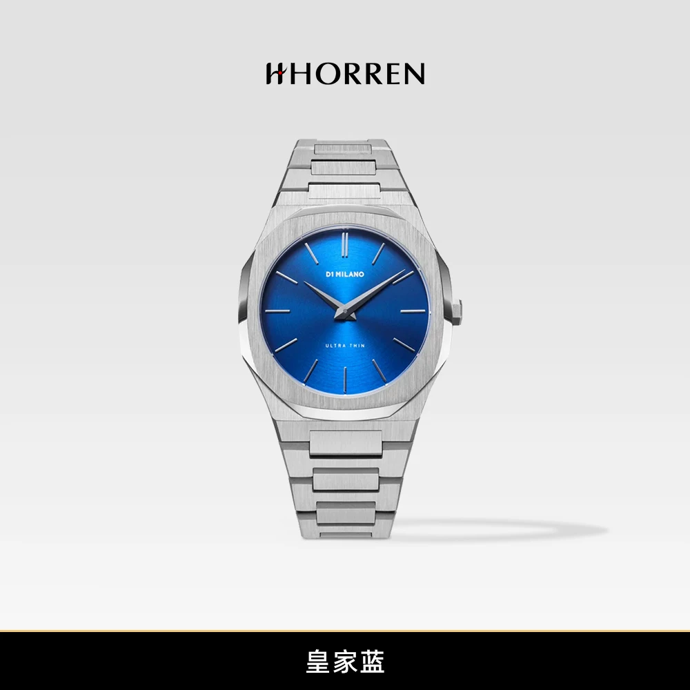 [D1Milano мужские Ultra Thin 40MM синий Horion коллаборация нержавеющие часов]