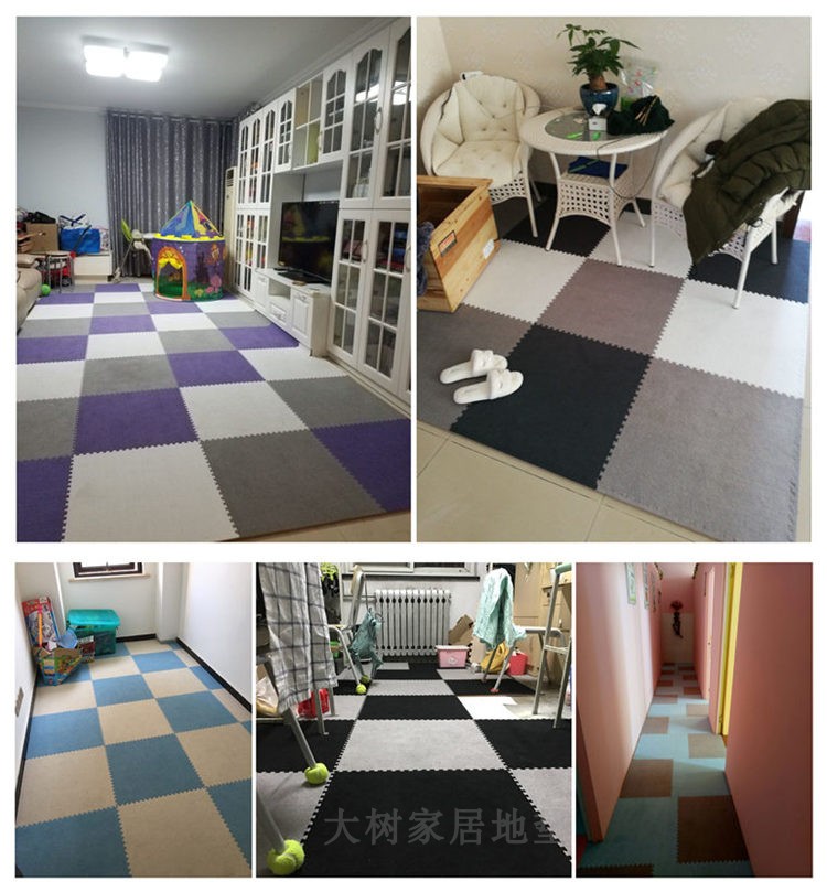 Phòng ngủ dày da lộn khâu bọt thảm phòng khách có thể giặt rắn màu pha trộn thảm nhà trẻ em leo lên thảm - Thảm sàn chiếu xốp gấp gọn