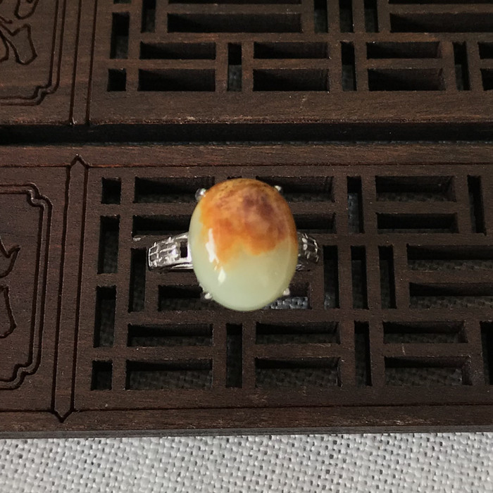 Huangbaihe grinding jade ring Xiuyu ring jade ring jade ring adjustable ring old jade ring